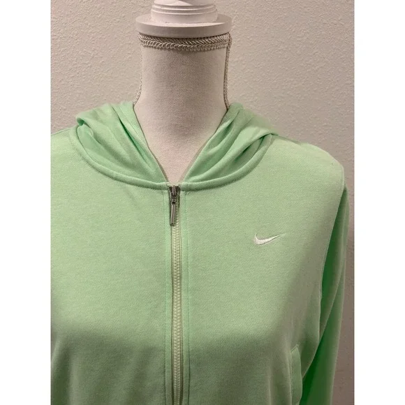 Nike Women's Light Green Zip Up Hoodie Jacket XS Sporty Lightweight Athleisure - Picture 2 of 7